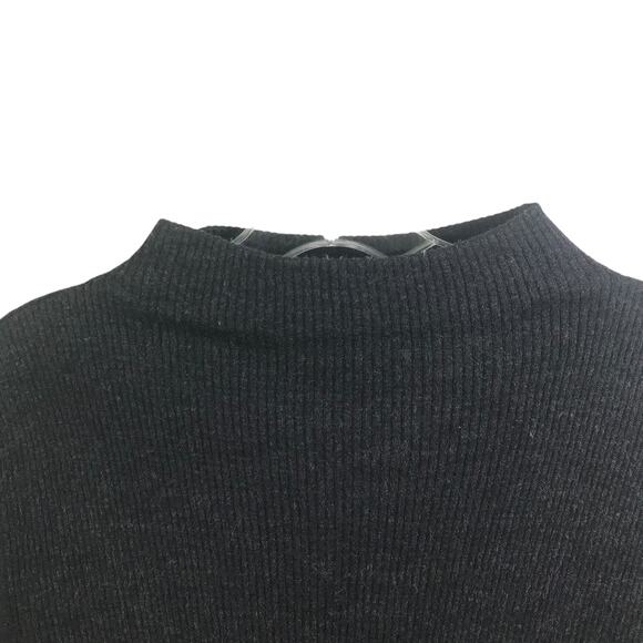Theory Sweater Womens Sz L Black White Mixed Media Knit Long‎ Sleeve Top - Picture 4 of 12